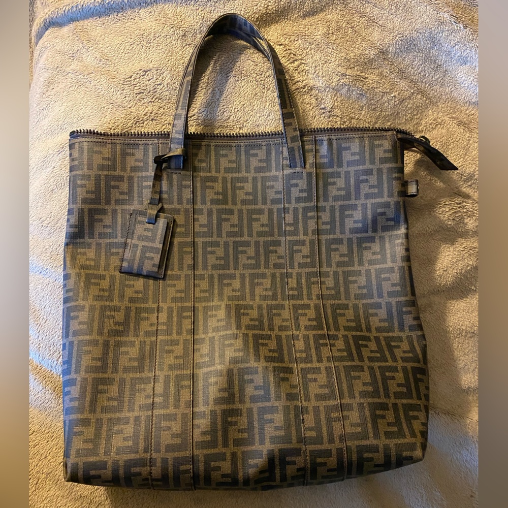 Fendi Zucca Monogrammed Tote-Used only 2-3times.Excellent condition leather tote